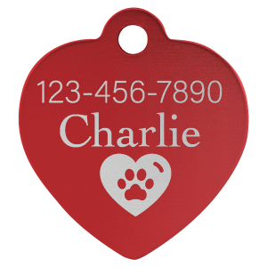 Heart-Shaped Pet Tag - Laser Engraved Pet Accessory