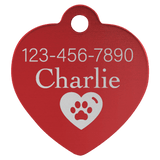 Heart-Shaped Pet Tag - Laser Engraved Pet Accessory