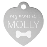 Heart-Shaped Pet Tag - Laser Engraved Pet Accessory