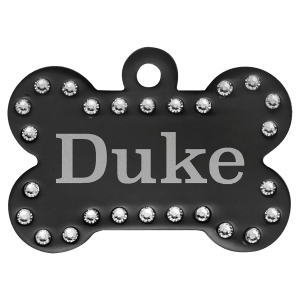Swarovski Bling Bone Pet Tag - Laser Engraved Pet Accessory
