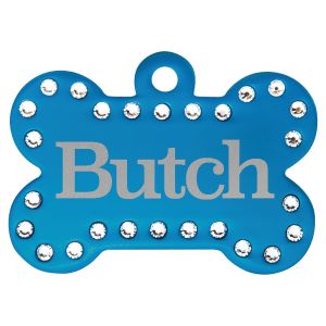 Swarovski Bling Bone Pet Tag - Laser Engraved Pet Accessory