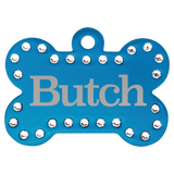 Swarovski Bling Bone Pet Tag - Laser Engraved Pet Accessory