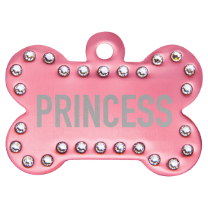 Swarovski Bling Bone Pet Tag - Laser Engraved Pet Accessory
