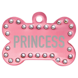 Swarovski Bling Bone Pet Tag - Laser Engraved Pet Accessory