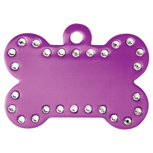 Swarovski Bling Bone Pet Tag - Laser Engraved Pet Accessory