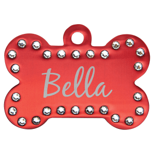 Swarovski Bling Bone Pet Tag - Laser Engraved Pet Accessory