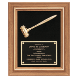 Velour with American Walnut Frame with Gold Electroplated Metal Gavel - Laser Engraved Gift