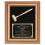 Velour with American Walnut Frame with Gold Electroplated Metal Gavel - Laser Engraved Gift