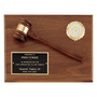 Walnut Gavel Plaque with Activity Insert - Judicial & Club Officer Award - Custom Engraved Plaque
