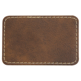 3x2 Rectangle Hat Patches - Laser Engraved Leatherette