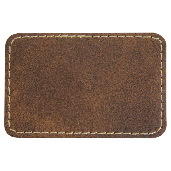 3x2 Rectangle Hat Patches - Laser Engraved Leatherette