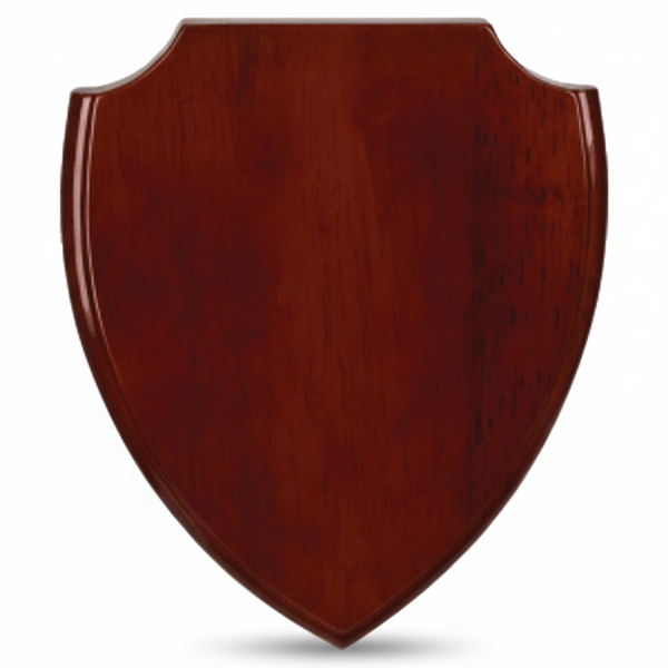 Rosewood Piano Finish Shield Plaque - Custom Engraved Plaque