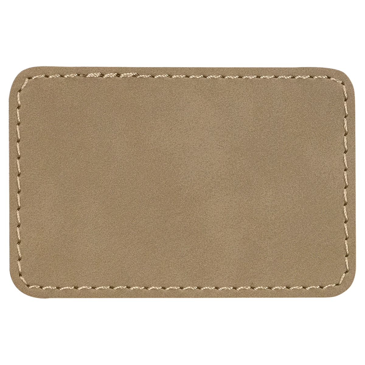 Light Brown with Black Engraving 3x2 Rectangle Hat Patches - Laser Engraved Leatherette