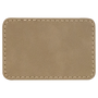 Light Brown with Black Engraving 3x2 Rectangle Hat Patches - Laser Engraved Leatherette