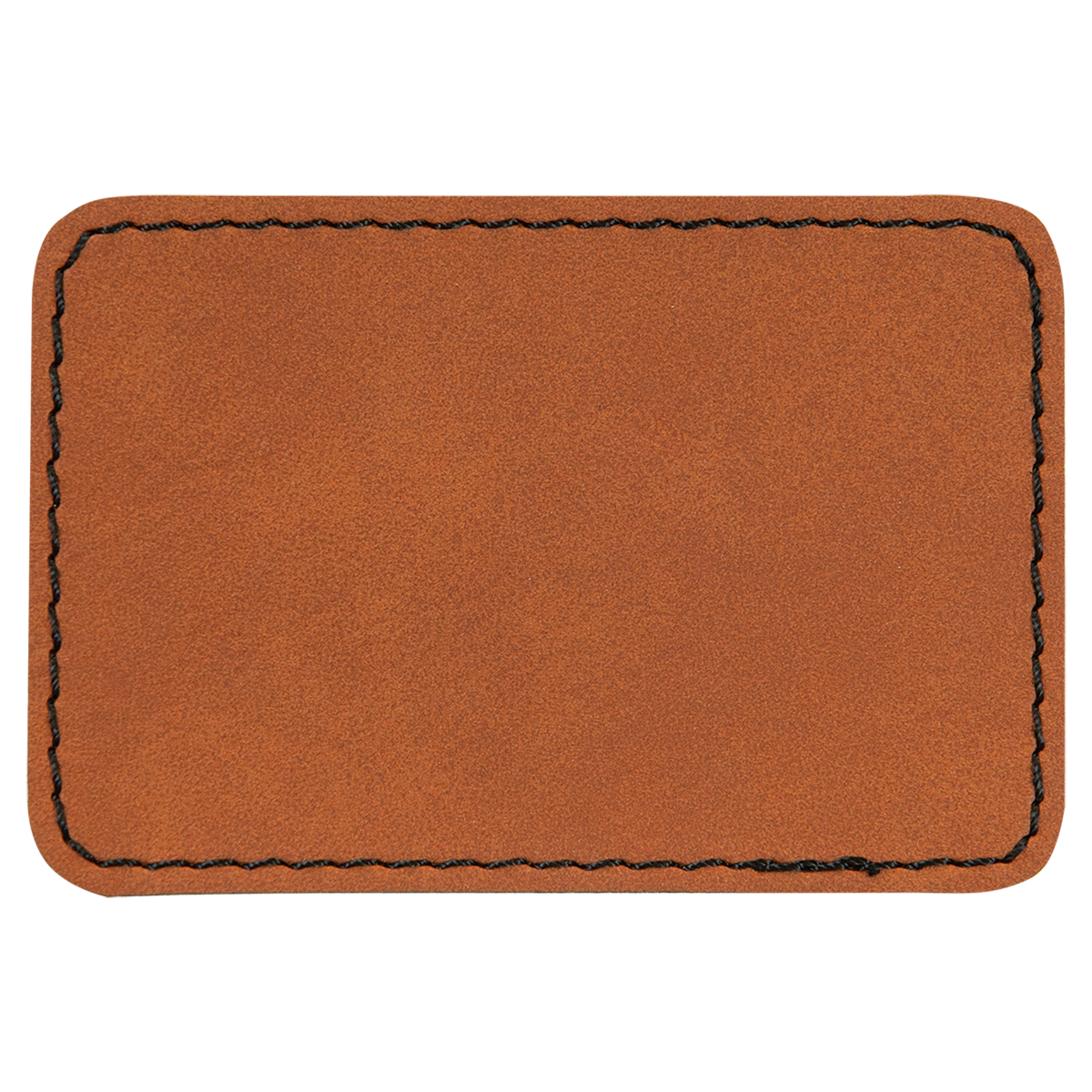 Rawhide with Black Engraving 3x2 Rectangle Hat Patches - Laser Engraved Leatherette
