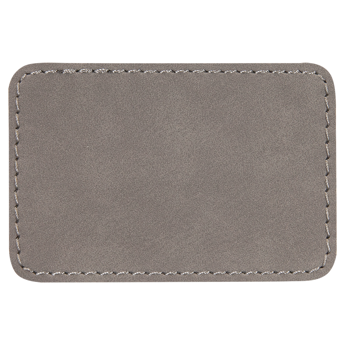 Gray with Black Engraving 3x2 Rectangle Hat Patches - Laser Engraved Leatherette