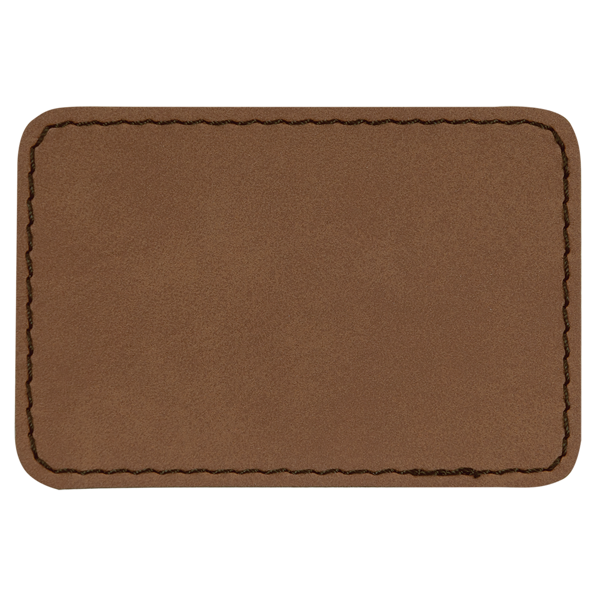 Dark Brown with Black Engraving 3x2 Rectangle Hat Patches - Laser Engraved Leatherette