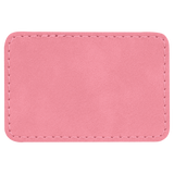 Pink with Black Engraving 3x2 Rectangle Hat Patches - Laser Engraved Leatherette