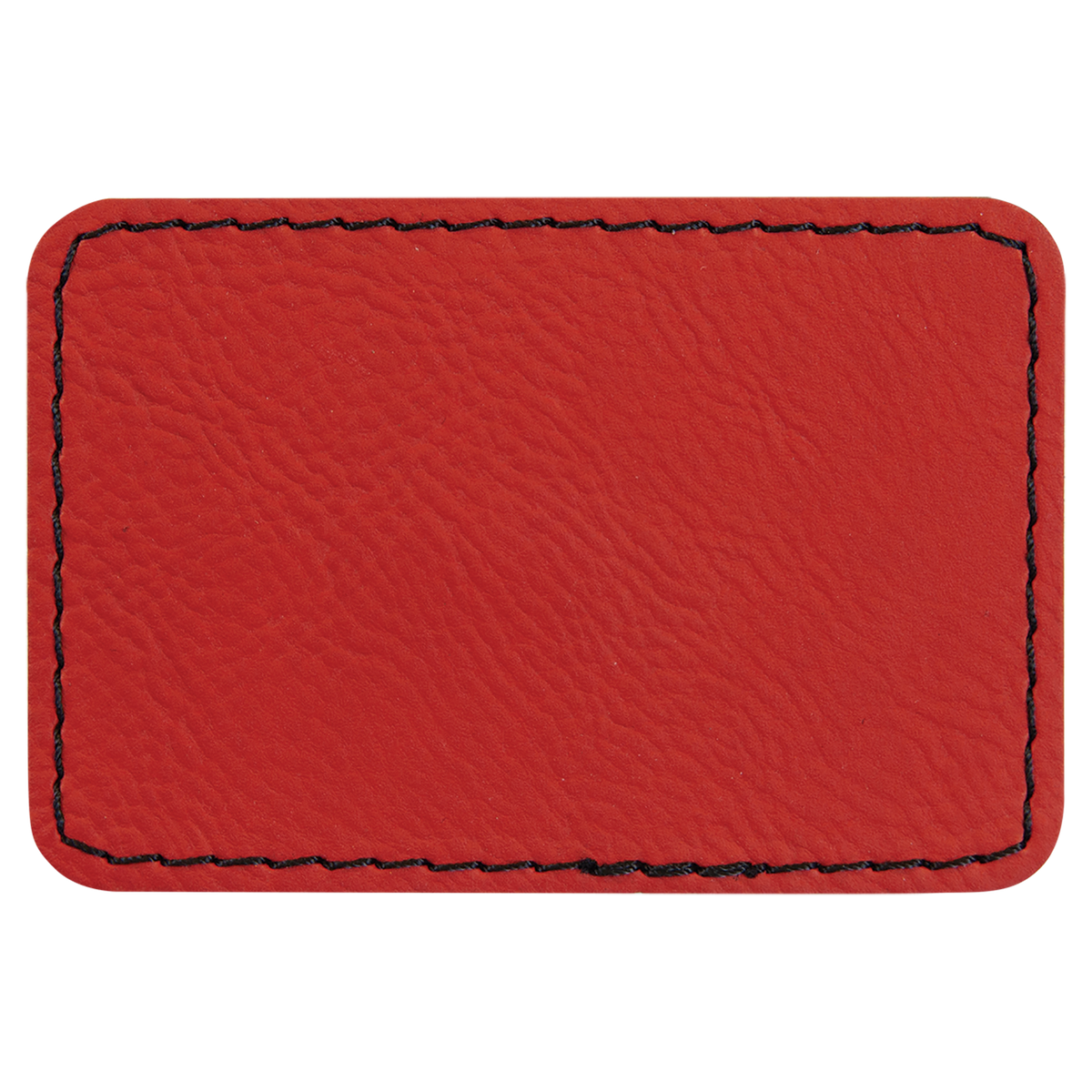 Red with Black Engraving 3x2 Rectangle Hat Patches - Laser Engraved Leatherette