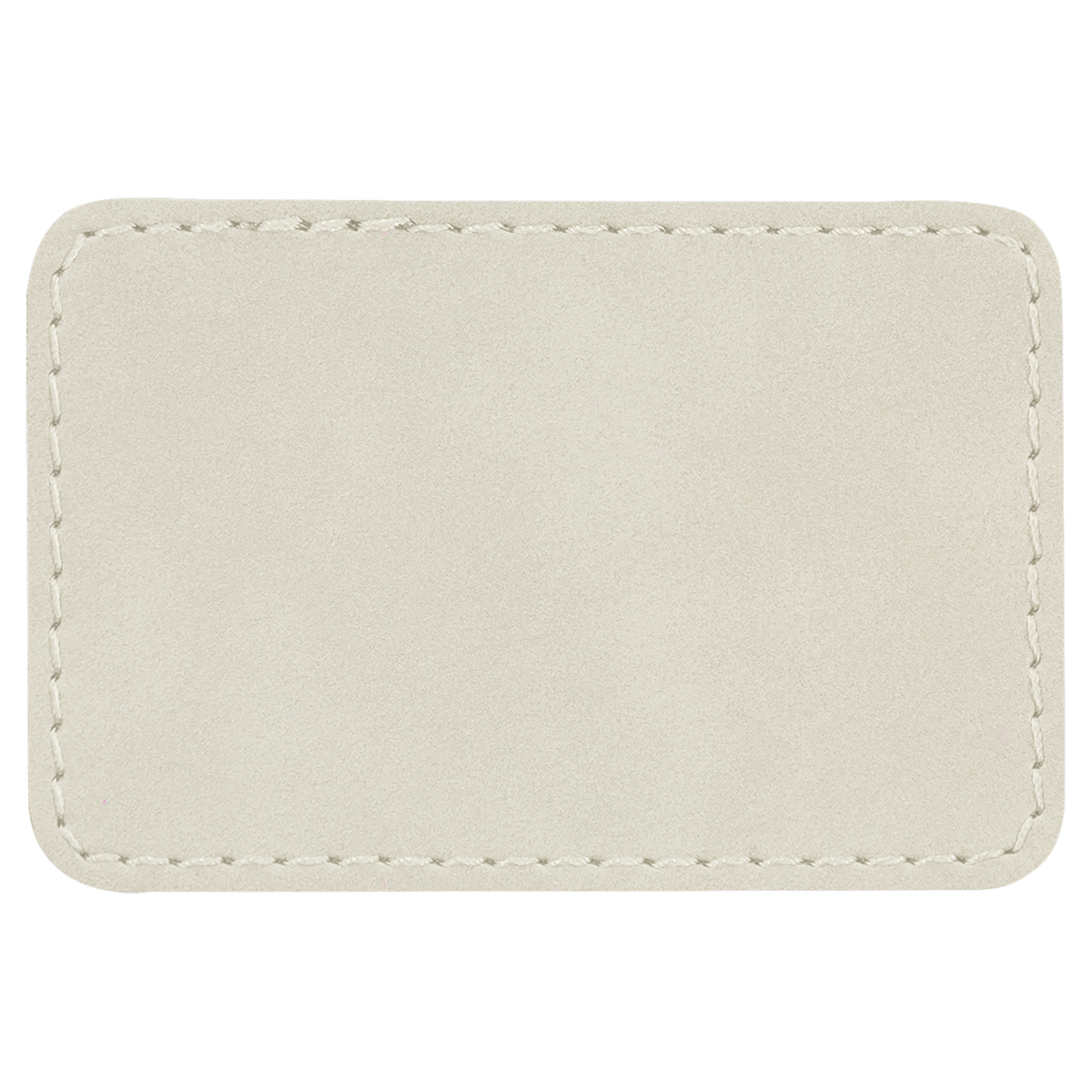 White with Black Engraving 3x2 Rectangle Hat Patches - Laser Engraved Leatherette