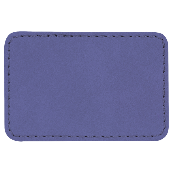 Purple with Black Engraving 3x2 Rectangle Hat Patches - Laser Engraved Leatherette