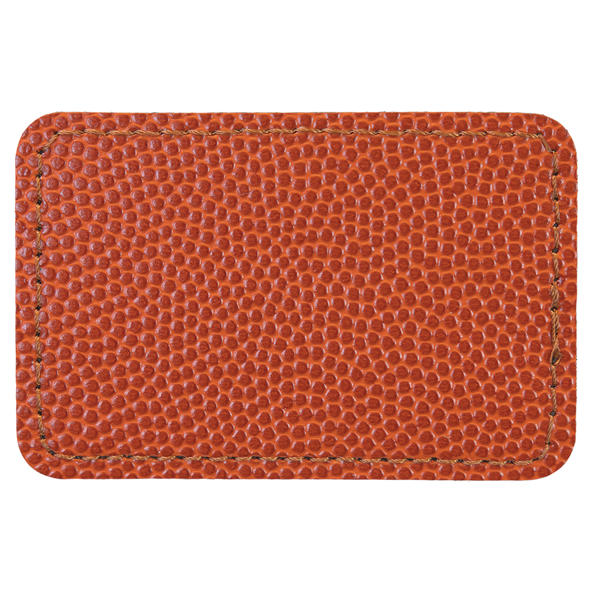 Basketball with Black Engraving 3x2 Rectangle Hat Patches - Laser Engraved Leatherette