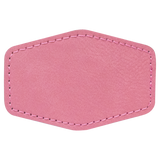 Pink with Black Engraving 3x2 Hexagonal Hat Patches - Laser Engraved Leatherette