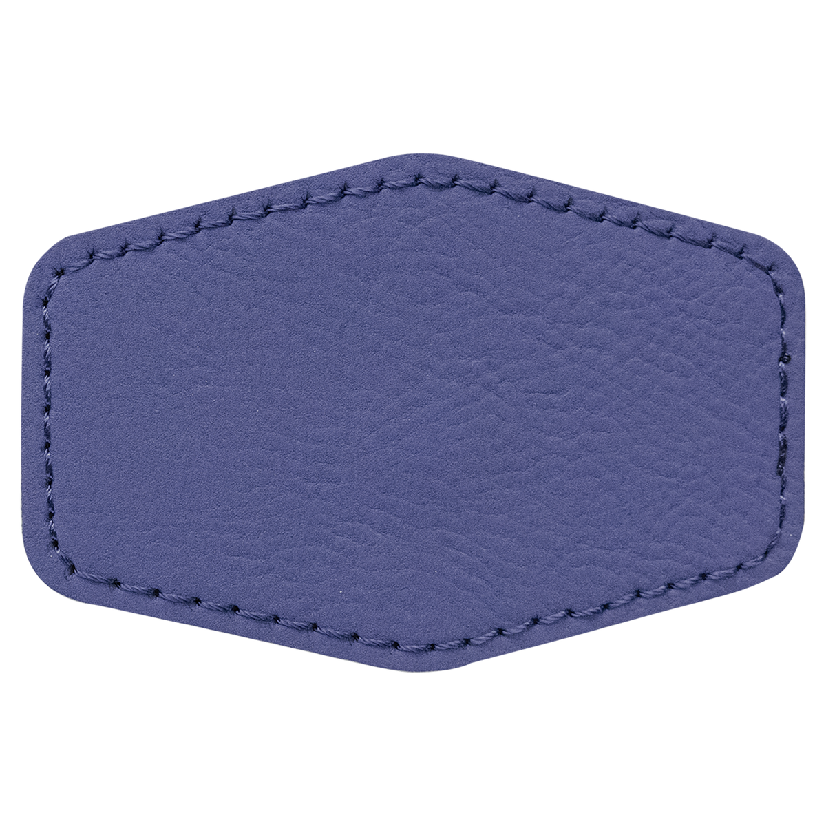 Purple with Black Engraving 3x2 Hexagonal Hat Patches - Laser Engraved Leatherette