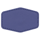 Purple with Black Engraving 3x2 Hexagonal Hat Patches - Laser Engraved Leatherette