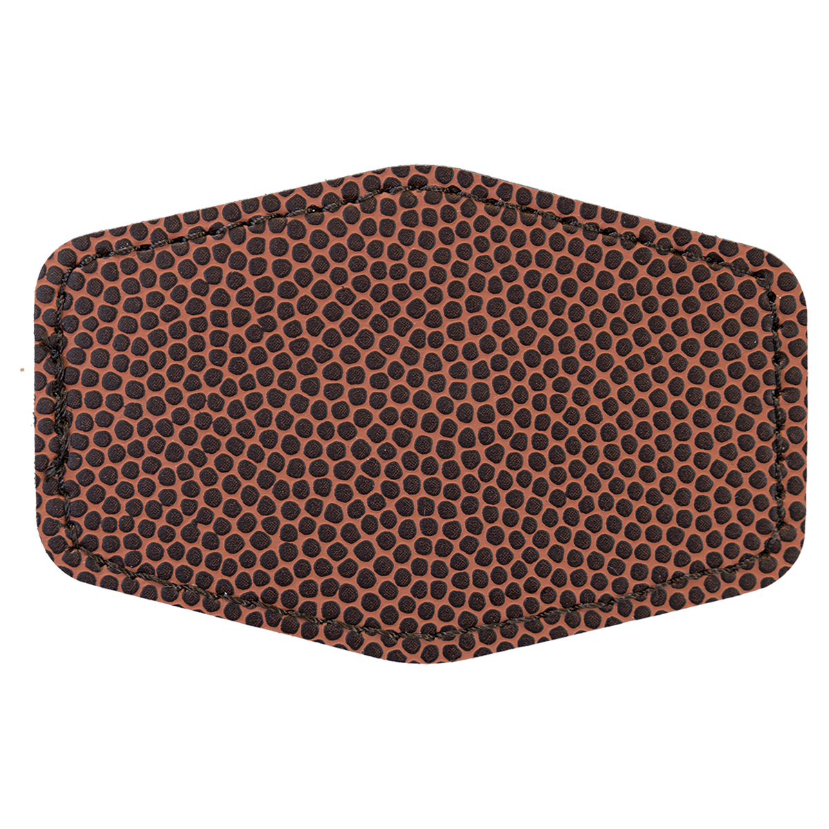 Football with Black Engraving 3x2 Hexagonal Hat Patches - Laser Engraved Leatherette