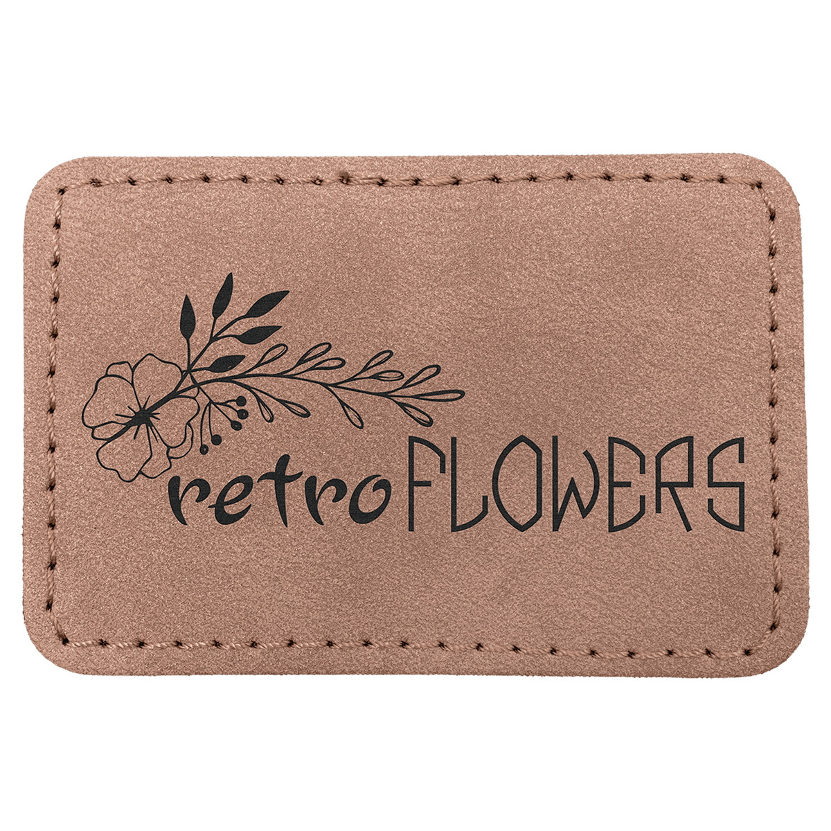 A Blush 3" x 2" Premier Laserable Leatherette Rectangle Patch Adhesive - Creekside Collection