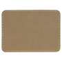 Light Brown with Black Engraving 3.5x2.5 Rectangle Hat Patches - Laser Engraved Leatherette