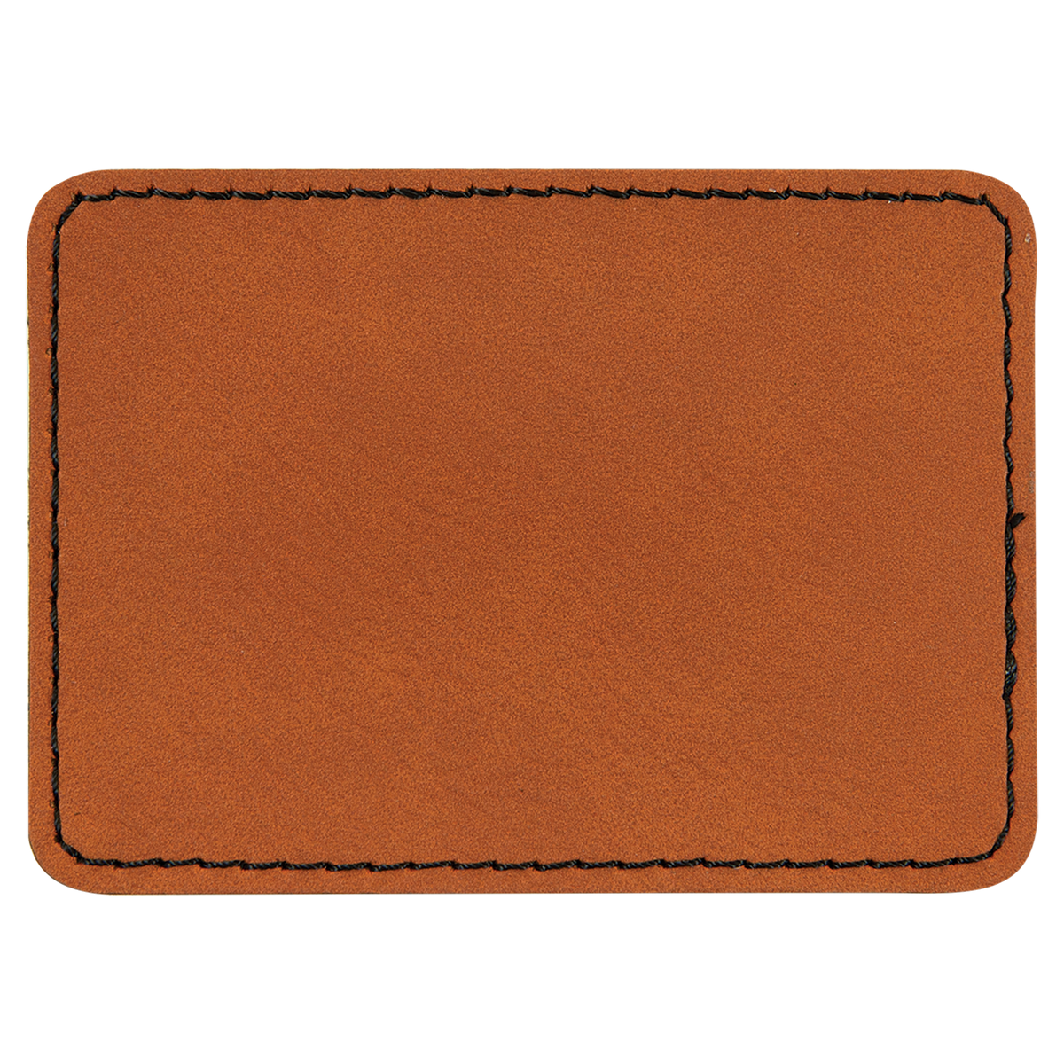 Rawhide with Black Engraving 3.5x2.5 Rectangle Hat Patches - Laser Engraved Leatherette