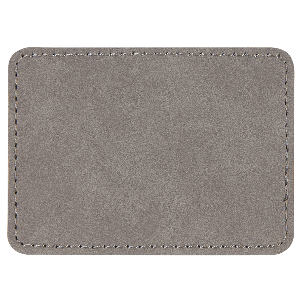 Gray with Black Engraving 3.5x2.5 Rectangle Hat Patches - Laser Engraved Leatherette