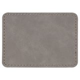 Gray with Black Engraving 3.5x2.5 Rectangle Hat Patches - Laser Engraved Leatherette