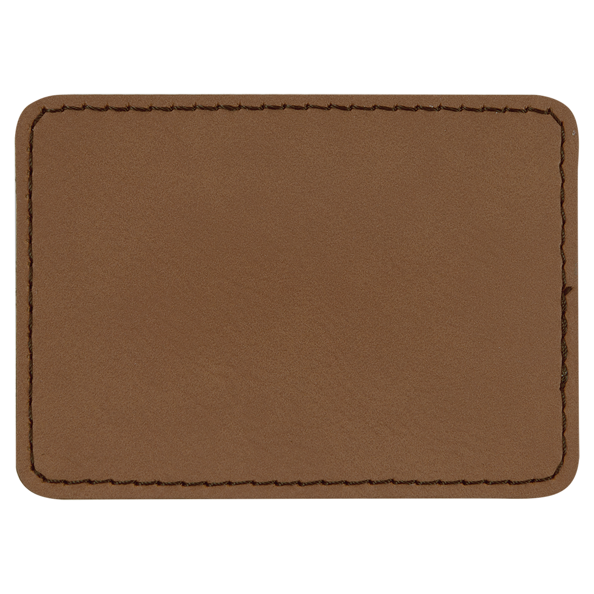 Dark Brown with Black Engraving 3.5x2.5 Rectangle Hat Patches - Laser Engraved Leatherette