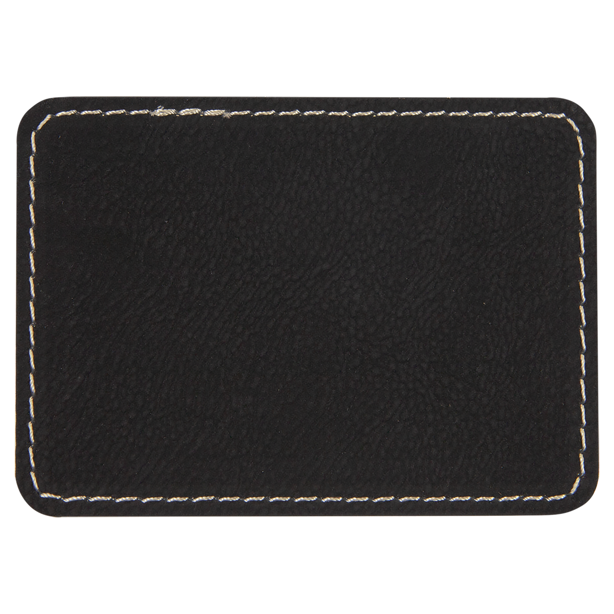 Black with Gold Engraving 3.5x2.5 Rectangle Hat Patches - Laser Engraved Leatherette