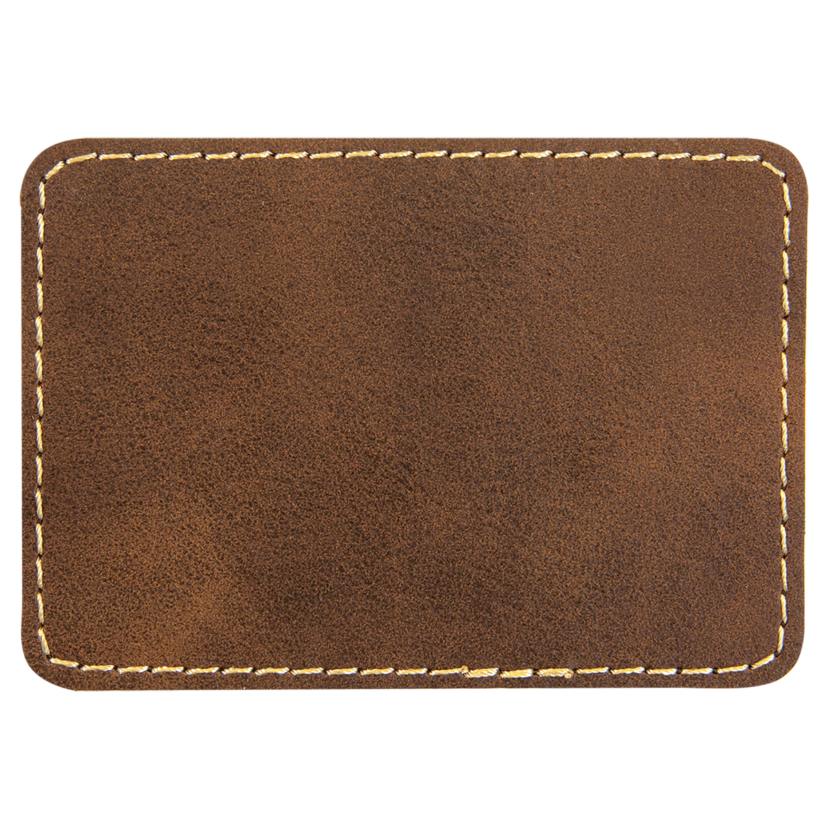 Rustic with Gold Engraving 3.5x2.5 Rectangle Hat Patches - Laser Engraved Leatherette