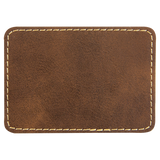Rustic with Gold Engraving 3.5x2.5 Rectangle Hat Patches - Laser Engraved Leatherette
