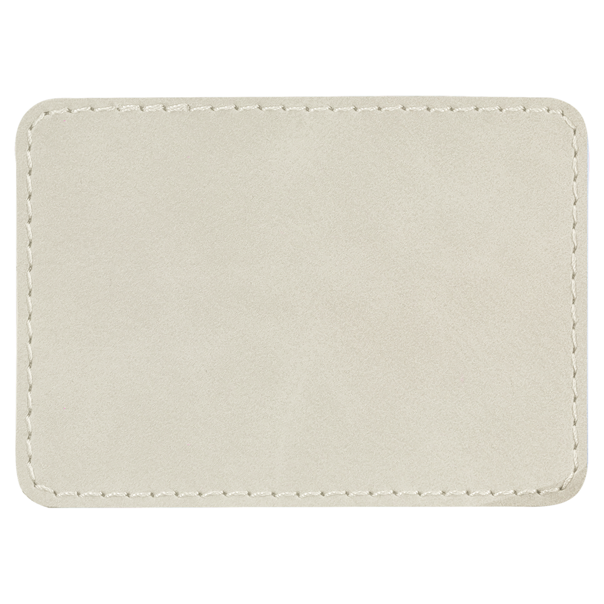 White with Black Engraving 3.5x2.5 Rectangle Hat Patches - Laser Engraved Leatherette