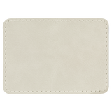 White with Black Engraving 3.5x2.5 Rectangle Hat Patches - Laser Engraved Leatherette