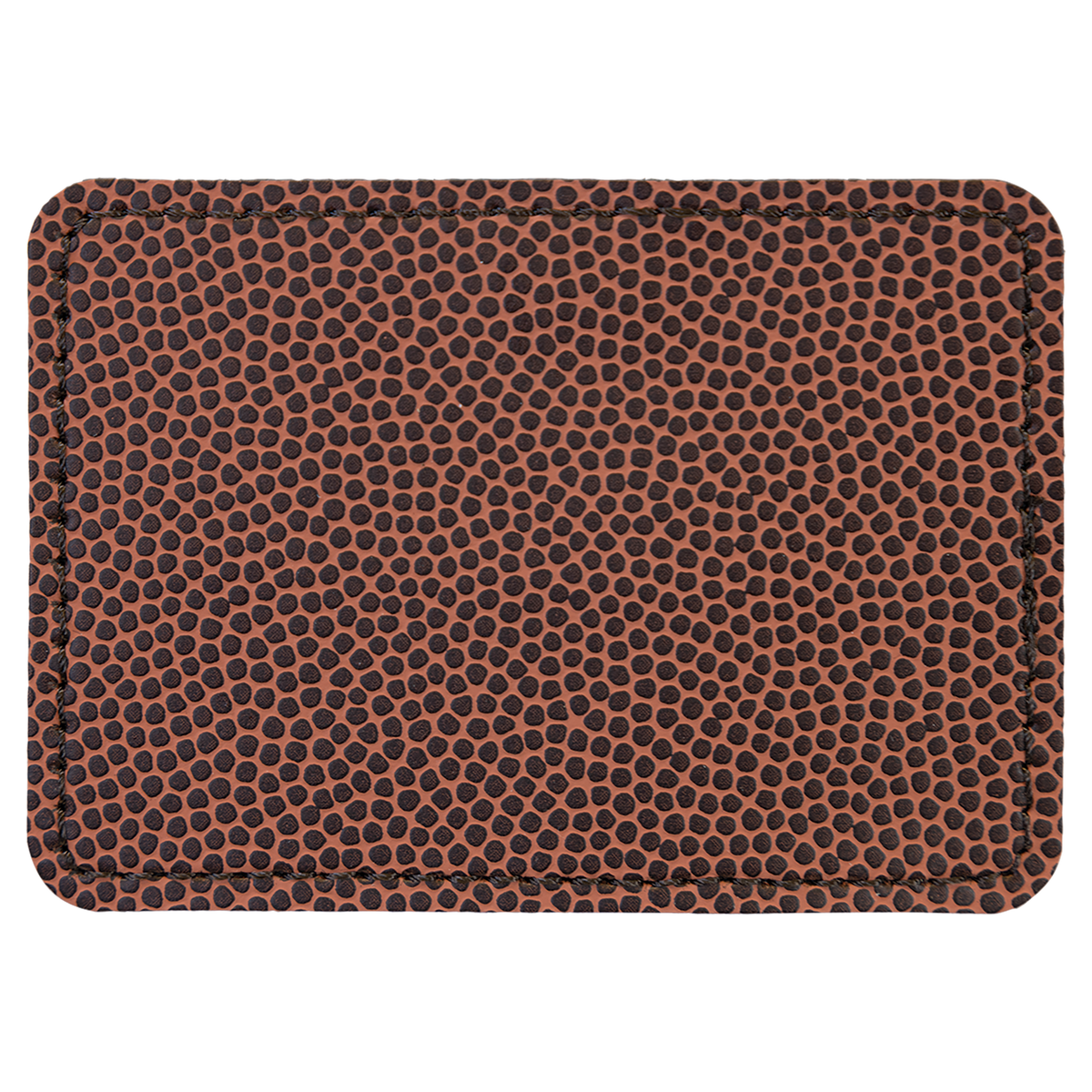 Football with Black Engraving 3.5x2.5 Rectangle Hat Patches - Laser Engraved Leatherette
