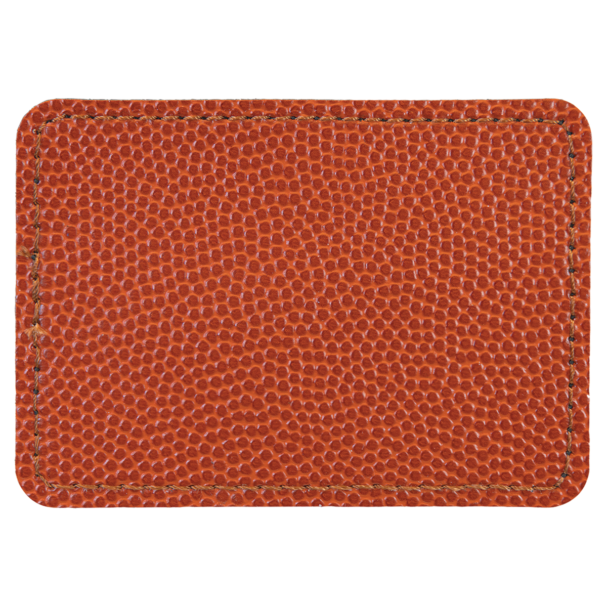 Basketball with Black Engraving 3.5x2.5 Rectangle Hat Patches - Laser Engraved Leatherette