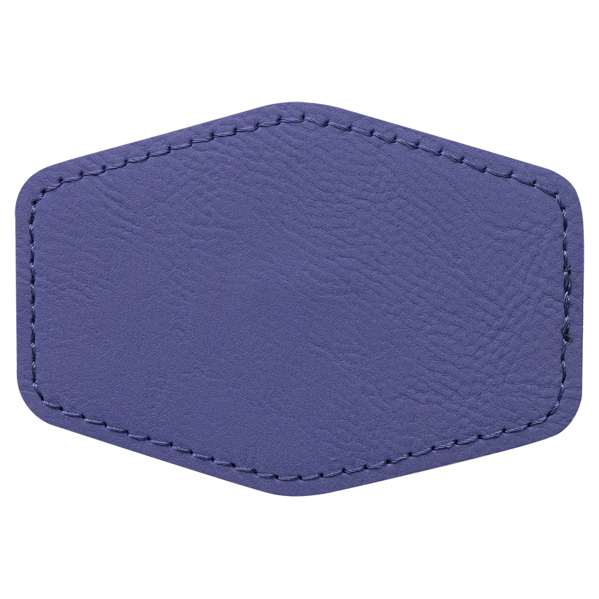 Purple with Black Engraving 3.5x2.5 Hexagonal Hat Patches - Laser Engraved Leatherette