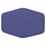 Purple with Black Engraving 3.5x2.5 Hexagonal Hat Patches - Laser Engraved Leatherette