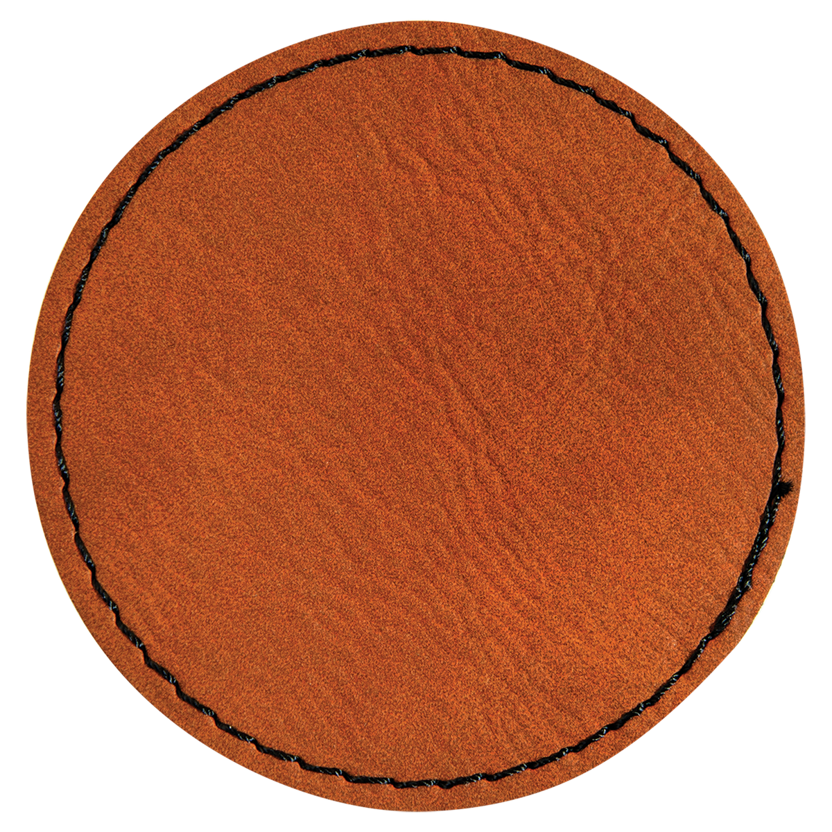 Rawhide with Black Engraving 2.5x2.5 Circle Hat Patches - Laser Engraved Leatherette