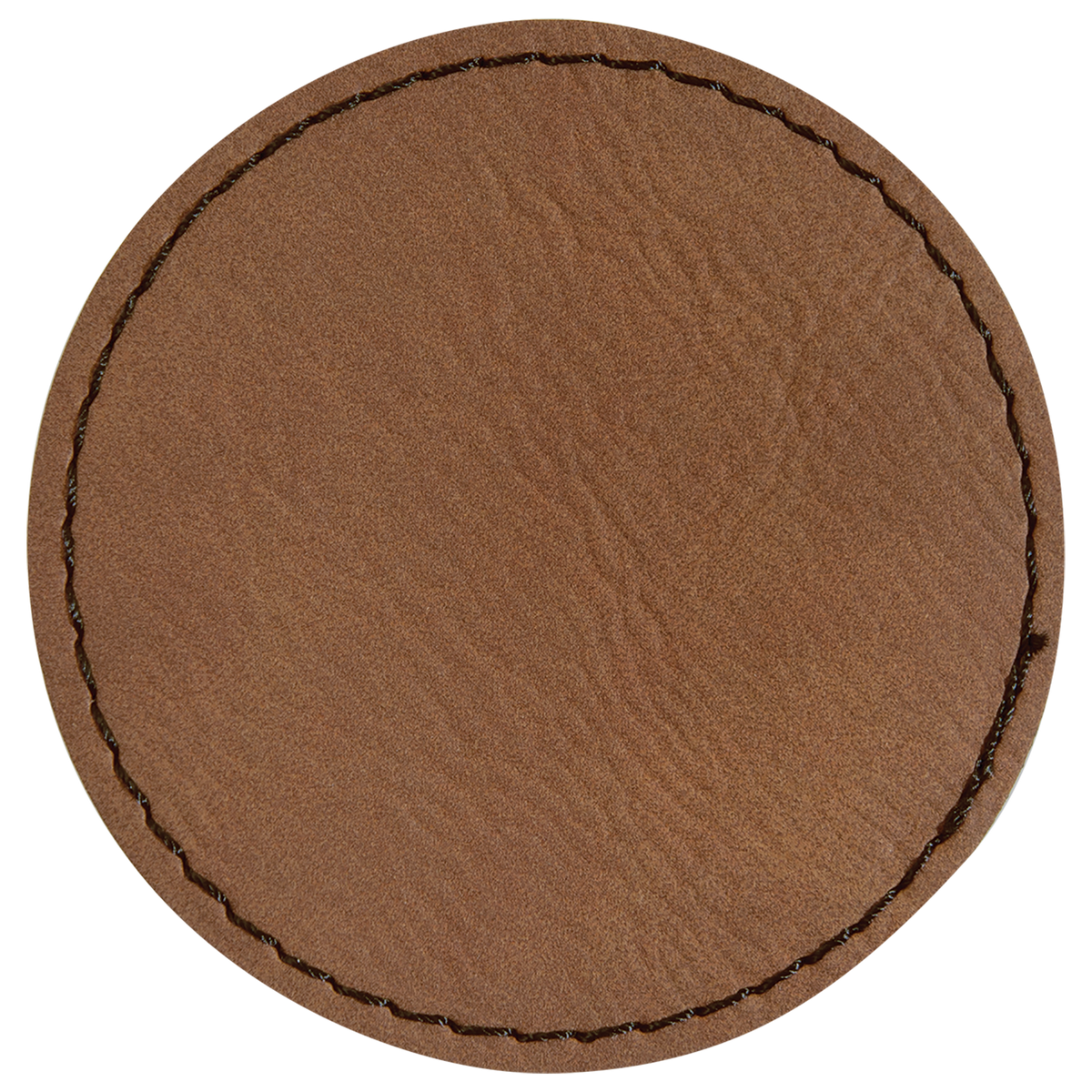 Dark Brown with Black Engraving 2.5x2.5 Circle Hat Patches - Laser Engraved Leatherette