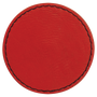 Red with Black Engraving 2.5x2.5 Circle Hat Patches - Laser Engraved Leatherette