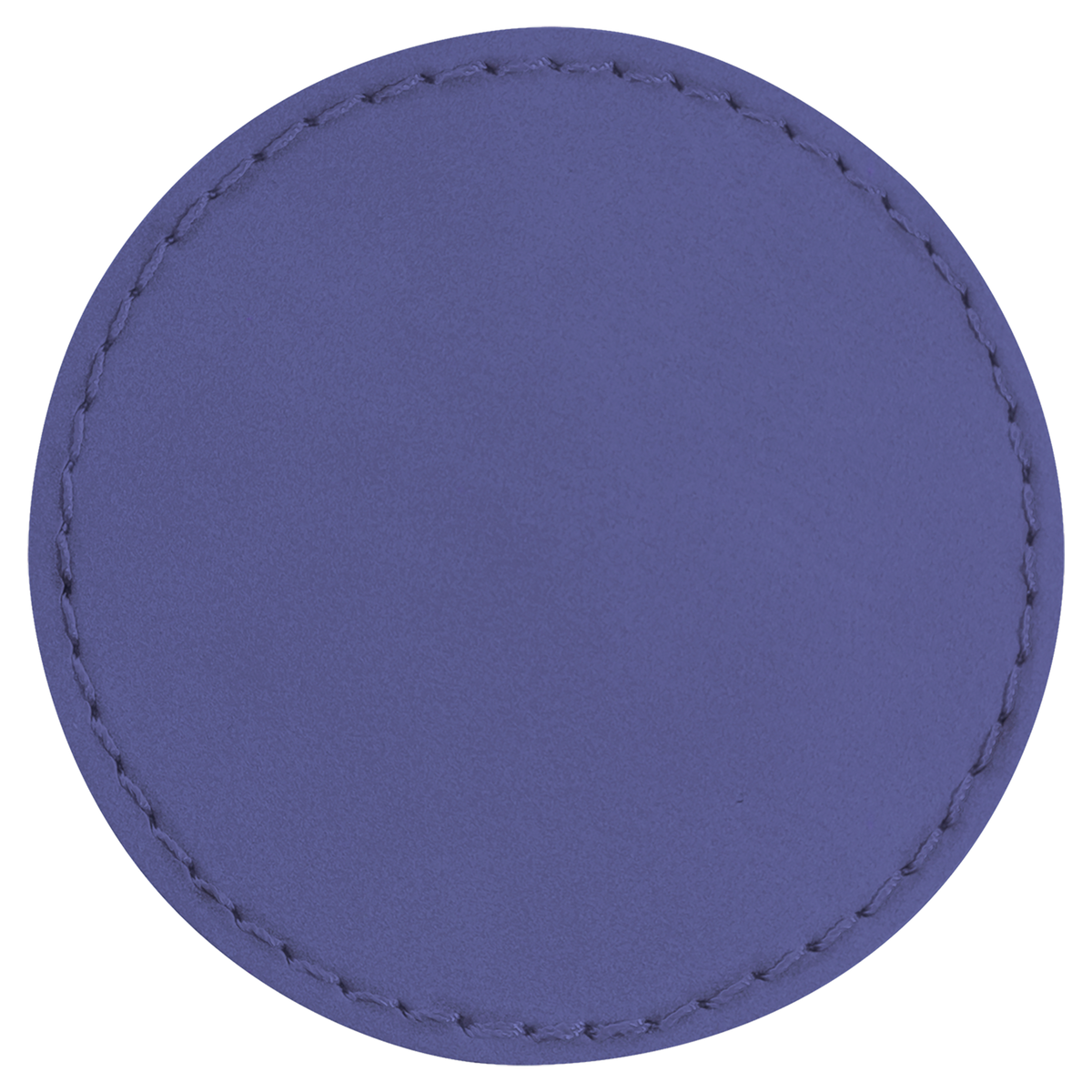 Purple with Black Engraving 2.5x2.5 Circle Hat Patches - Laser Engraved Leatherette