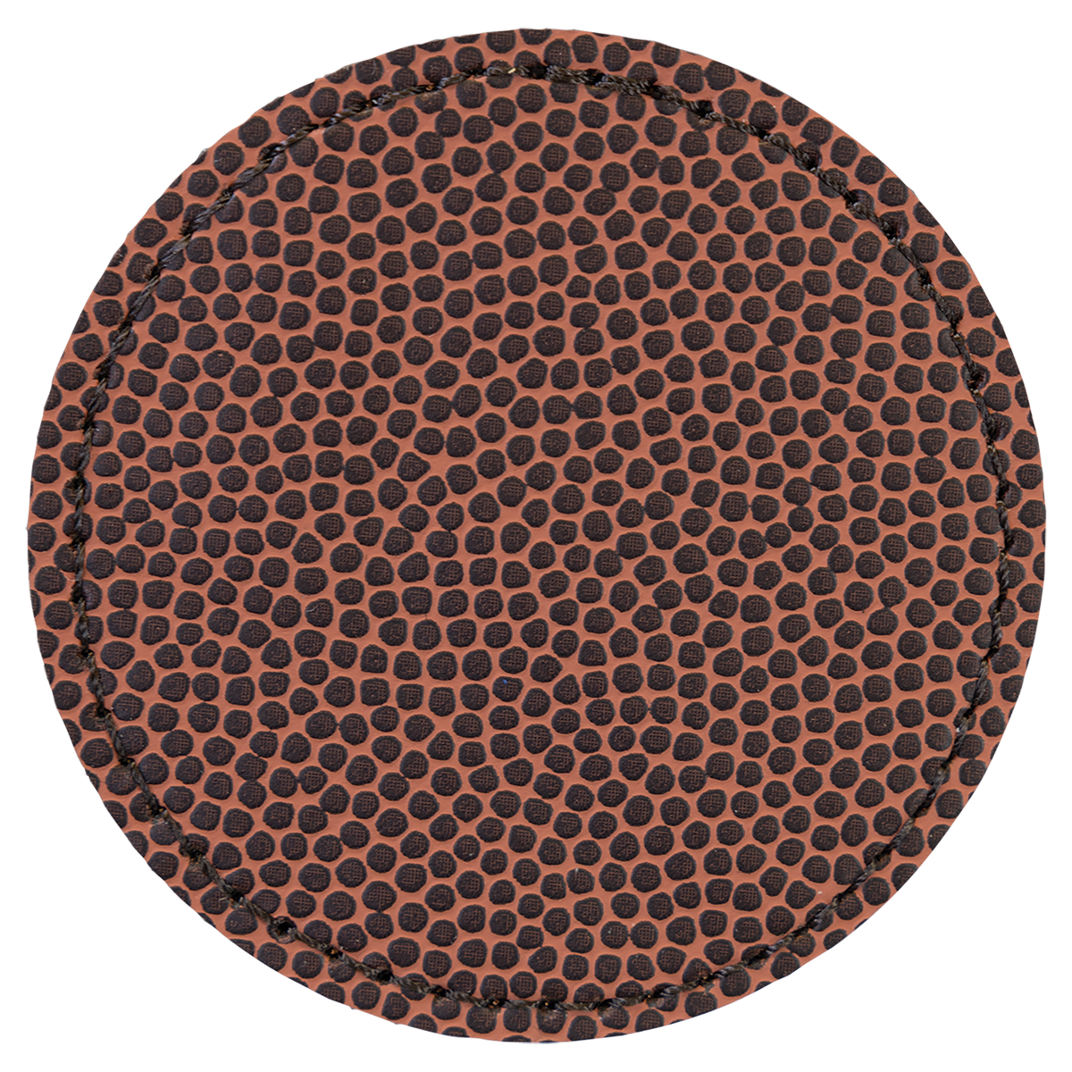 Football with Black Engraving 2.5x2.5 Circle Hat Patches - Laser Engraved Leatherette